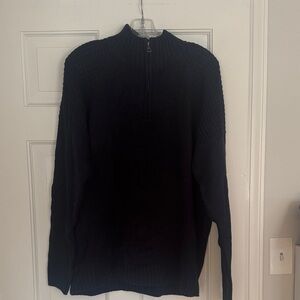 NWT Men's Black Half-Zip Knit Sweater